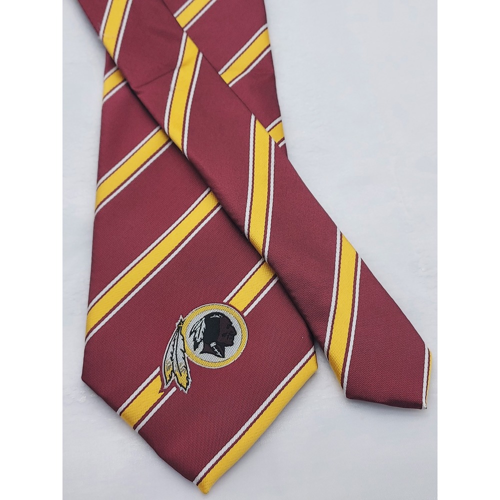 NFL Washington Redskins Mens Necktie‎ Burgundy Gold Striped Vintage Logo Tie